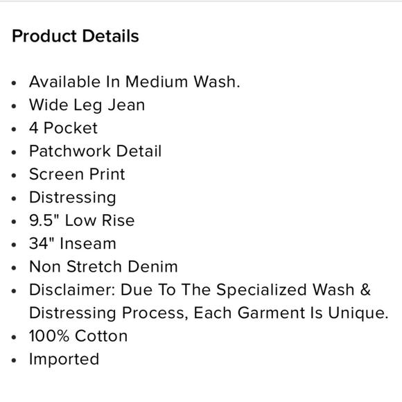 Von Dutch Patchwork Wide Leg Jeans NWOT Y2K Distressed Light Wash Size 7 - Picture 12 of 16